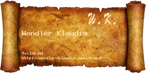 Wendler Klaudia névjegykártya