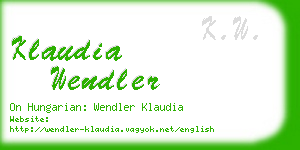 klaudia wendler business card